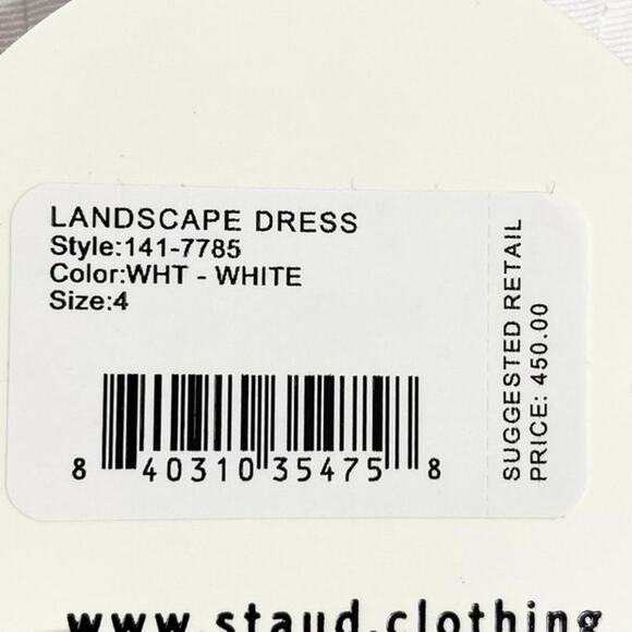 Staud Landscape Mini Dress In White 4 NWT - Picture 7 of 8